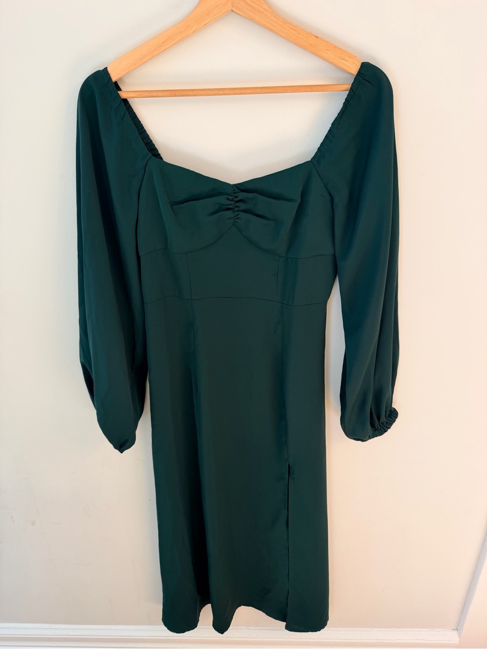 CIDER NWT Dark Green Long Sleeve Midi Dress